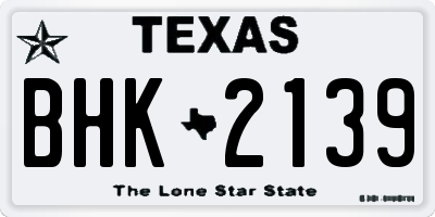 TX license plate BHK2139