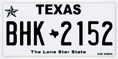 TX license plate BHK2152