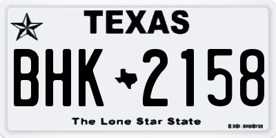 TX license plate BHK2158