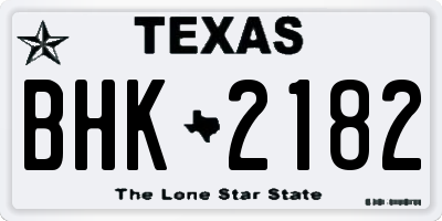 TX license plate BHK2182