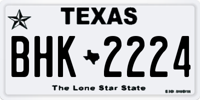 TX license plate BHK2224
