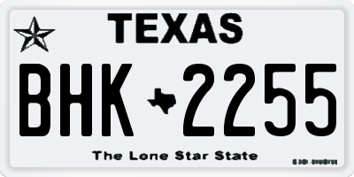 TX license plate BHK2255