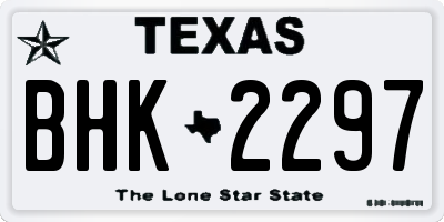 TX license plate BHK2297