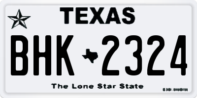 TX license plate BHK2324