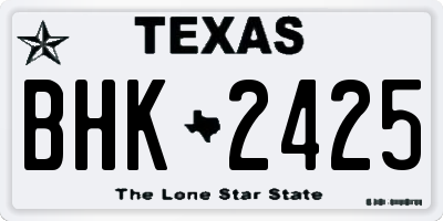 TX license plate BHK2425