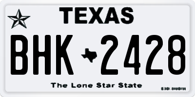 TX license plate BHK2428