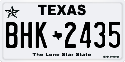 TX license plate BHK2435