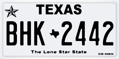 TX license plate BHK2442