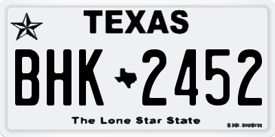 TX license plate BHK2452