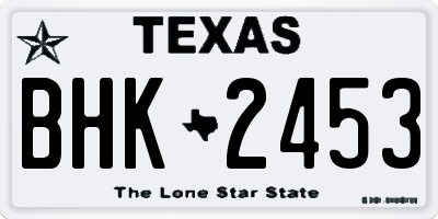 TX license plate BHK2453