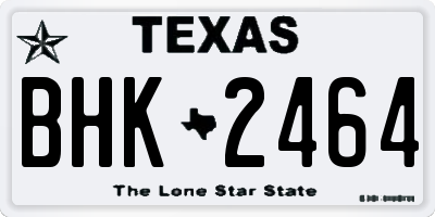 TX license plate BHK2464