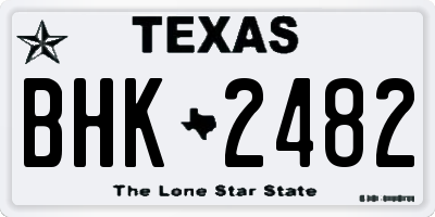 TX license plate BHK2482