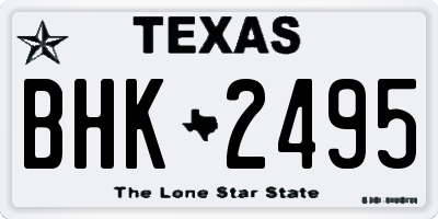 TX license plate BHK2495
