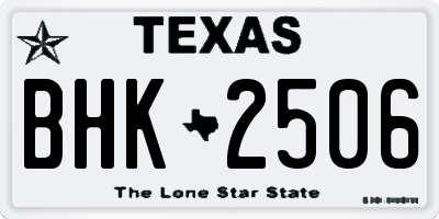 TX license plate BHK2506