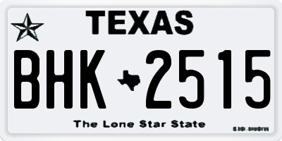 TX license plate BHK2515