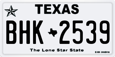 TX license plate BHK2539
