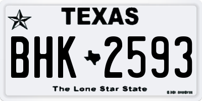 TX license plate BHK2593