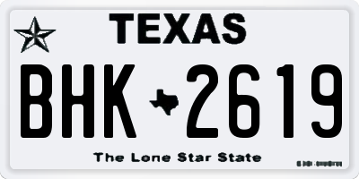 TX license plate BHK2619