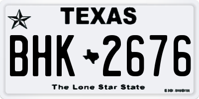 TX license plate BHK2676