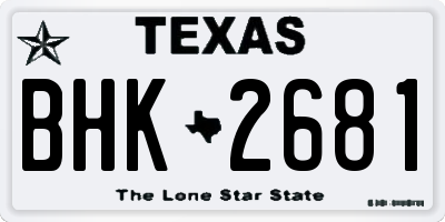 TX license plate BHK2681