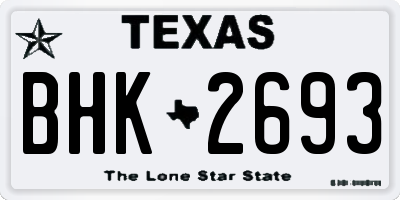 TX license plate BHK2693