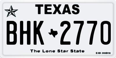 TX license plate BHK2770