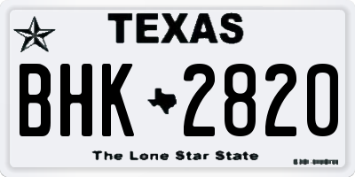 TX license plate BHK2820