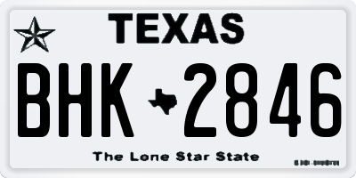 TX license plate BHK2846