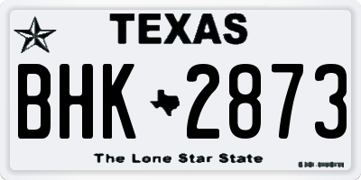 TX license plate BHK2873