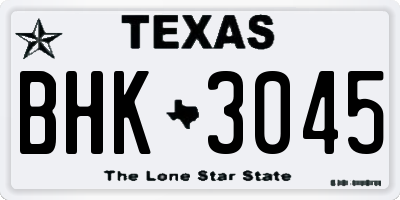 TX license plate BHK3045