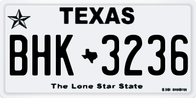 TX license plate BHK3236