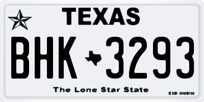 TX license plate BHK3293