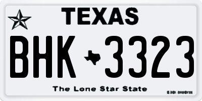TX license plate BHK3323