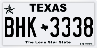 TX license plate BHK3338