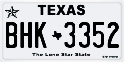 TX license plate BHK3352