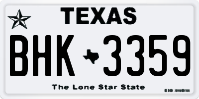 TX license plate BHK3359