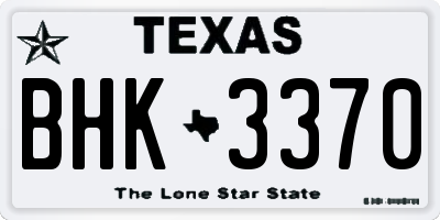 TX license plate BHK3370