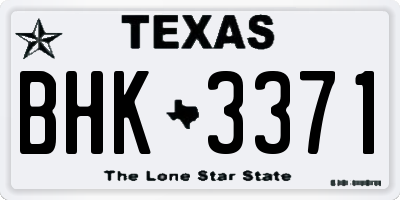 TX license plate BHK3371