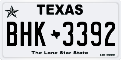 TX license plate BHK3392