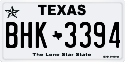 TX license plate BHK3394