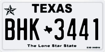 TX license plate BHK3441