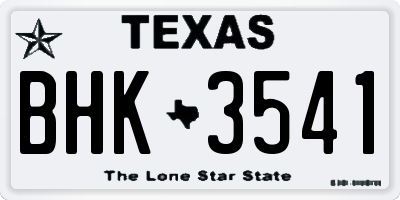 TX license plate BHK3541