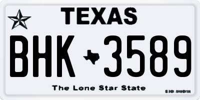 TX license plate BHK3589