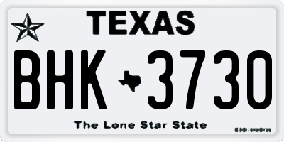 TX license plate BHK3730