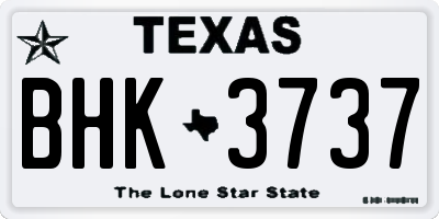 TX license plate BHK3737