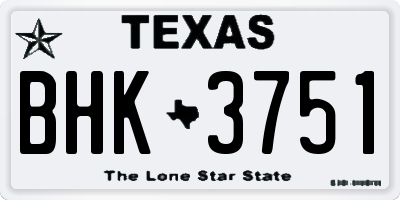 TX license plate BHK3751