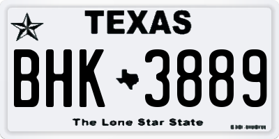 TX license plate BHK3889