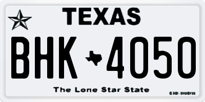 TX license plate BHK4050