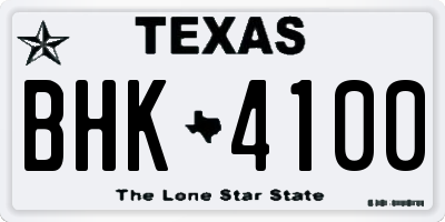 TX license plate BHK4100