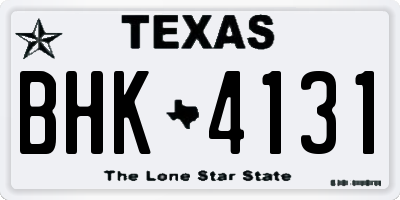 TX license plate BHK4131